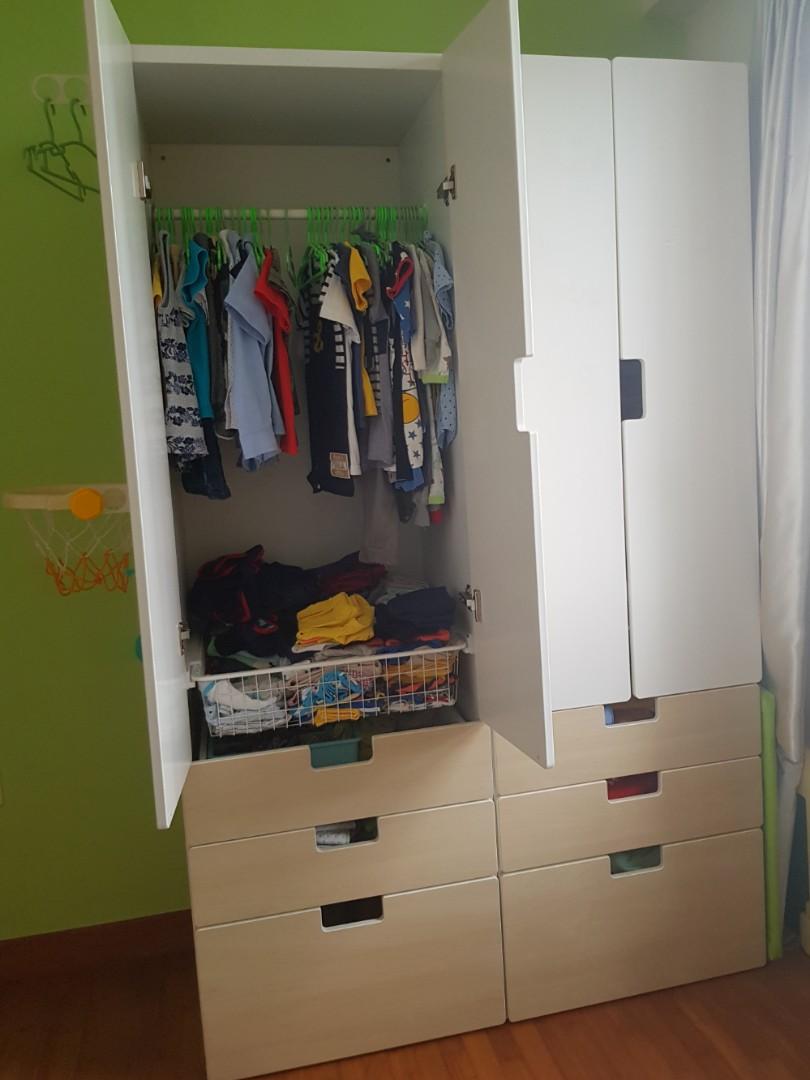 Ikea 2 Door Wardrobe For Kids X2 Furniture Shelves Drawers On