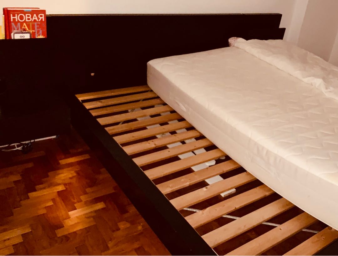 Ikea Bed Malm 2 Drawers Mattress Furniture Beds Mattresses On Photo