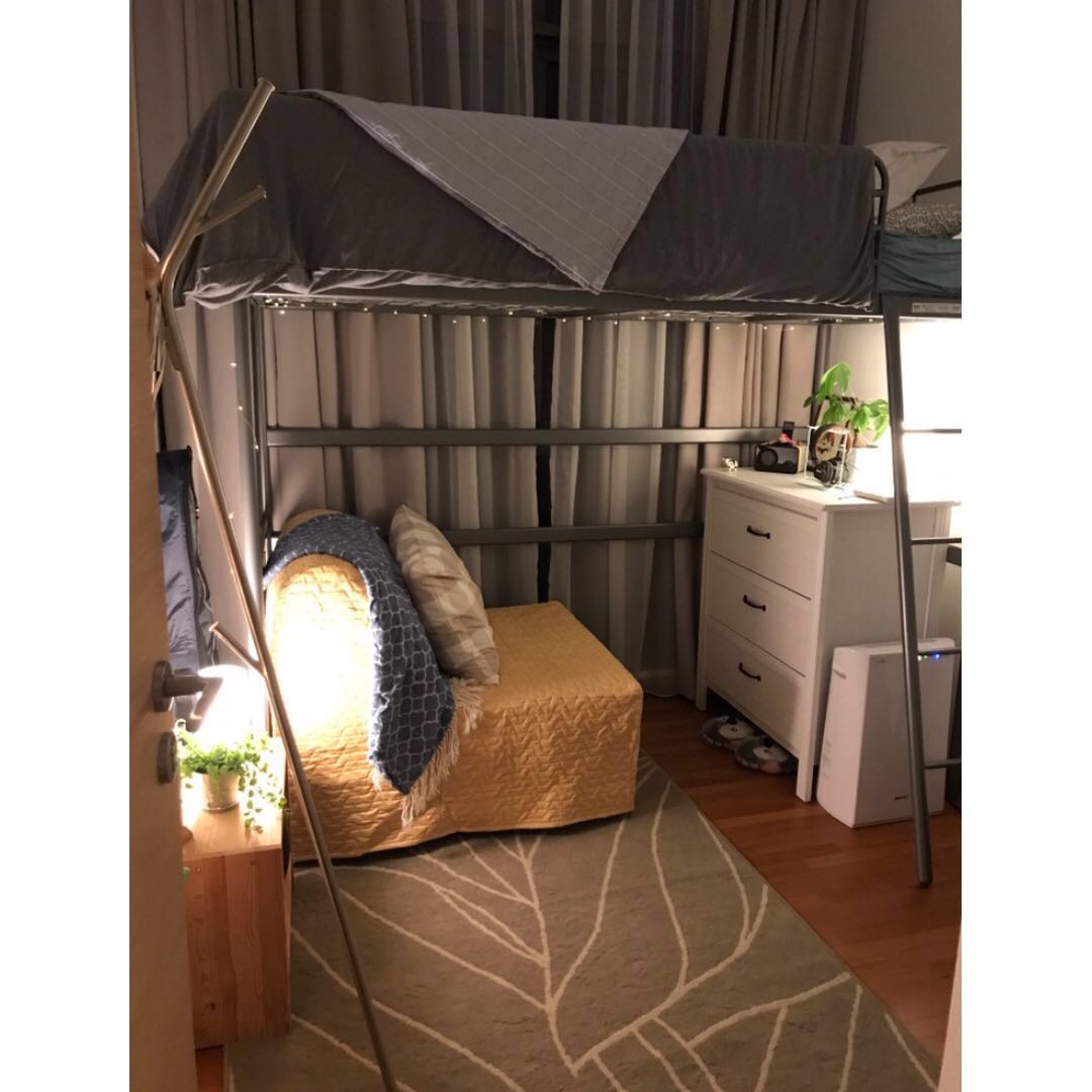 IKEA SVÄRTA Loft bed frame , Furniture & Home Living, Furniture, Bed