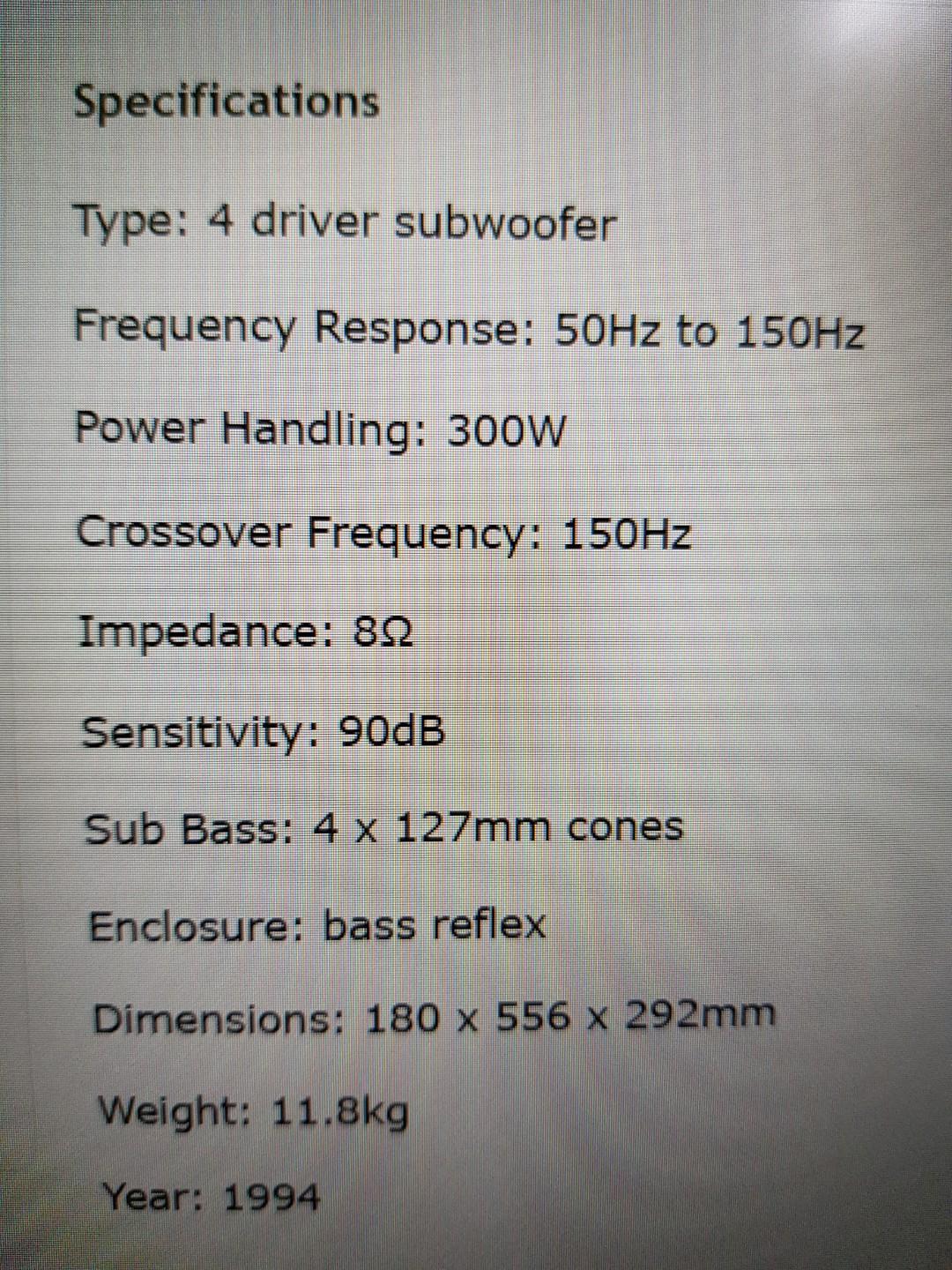 JBL Control SB1 Subwoofer system, Audio, Soundbars, Speakers