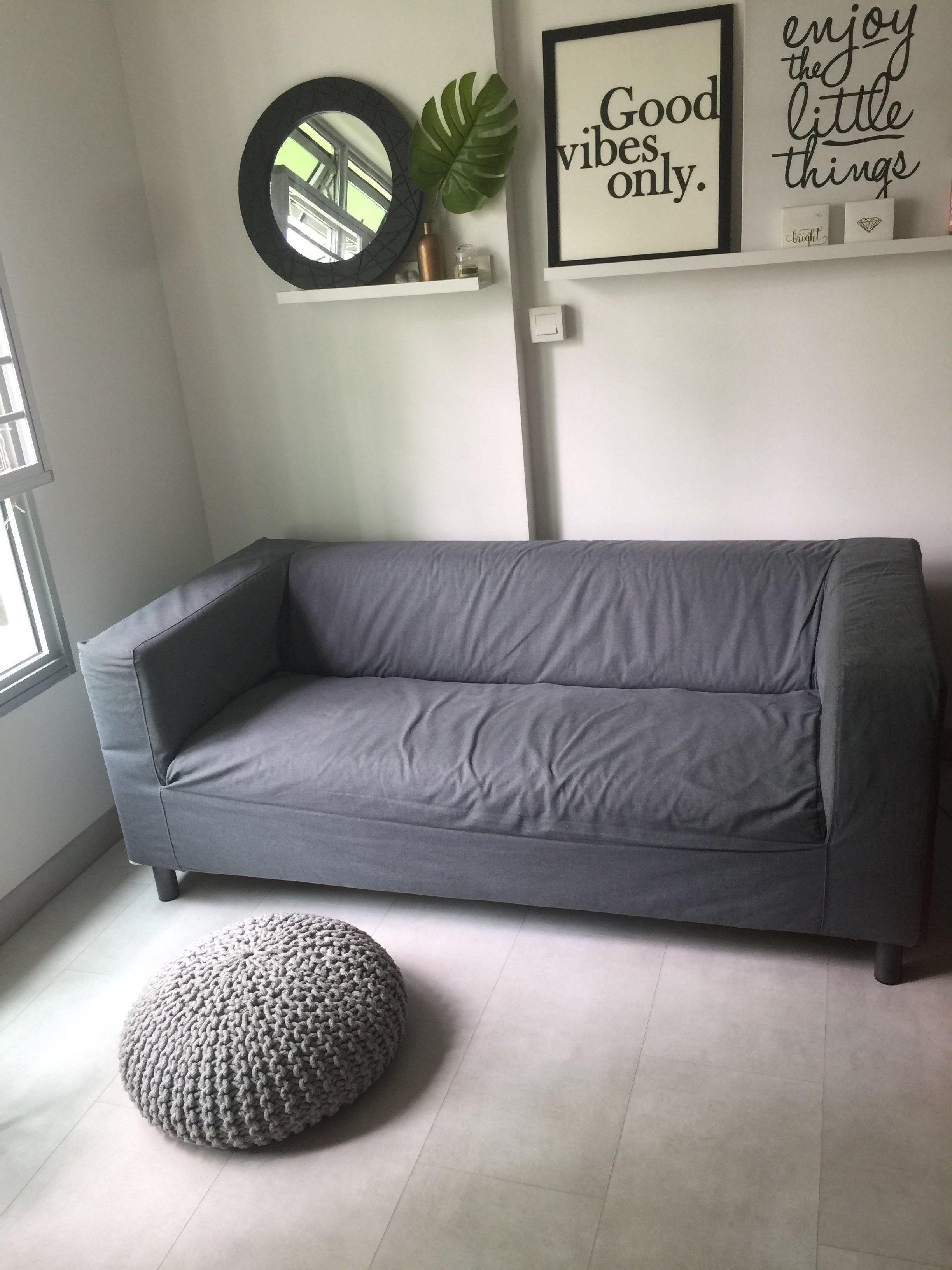 Klippan Ikea Sofa In Grey Furniture Sofas On Carousell
