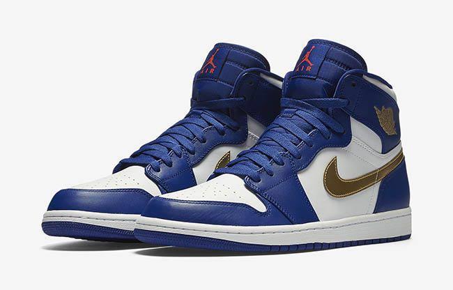 Air jordan 1 blue and hotsell gold