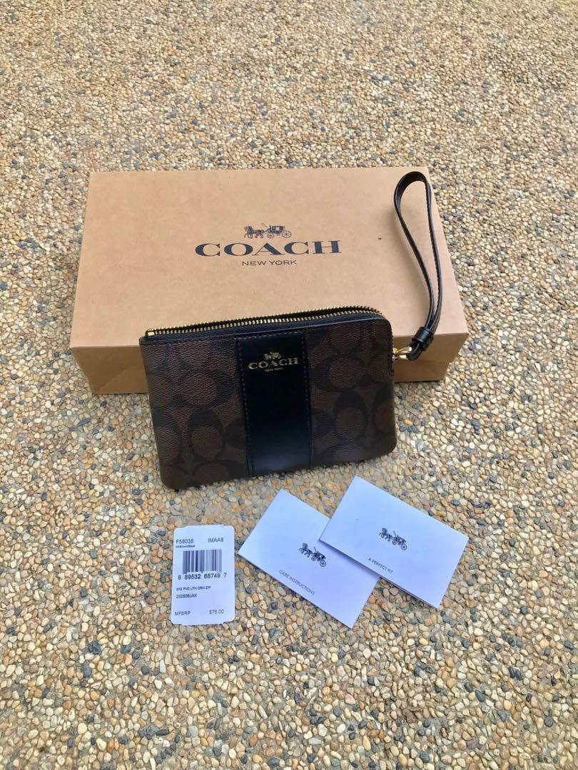 Original Coach Small Wristlet Gift Set (with Box), Women's Fashion