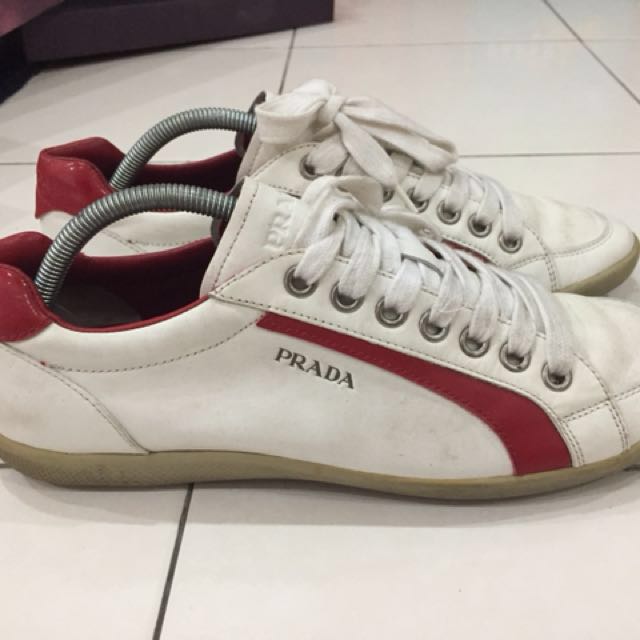 prada red stripe shoes