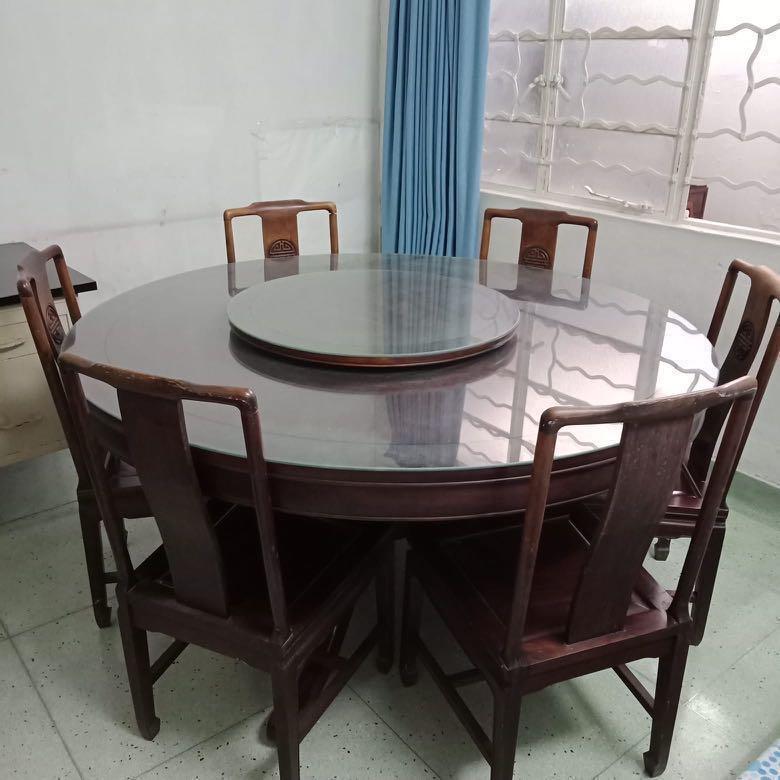 Rosewood Round Table With Lazy Susan Without Chair Furniture