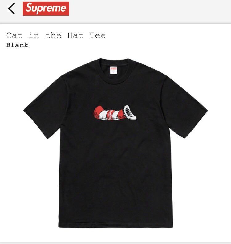 supreme cat in the hat tee red
