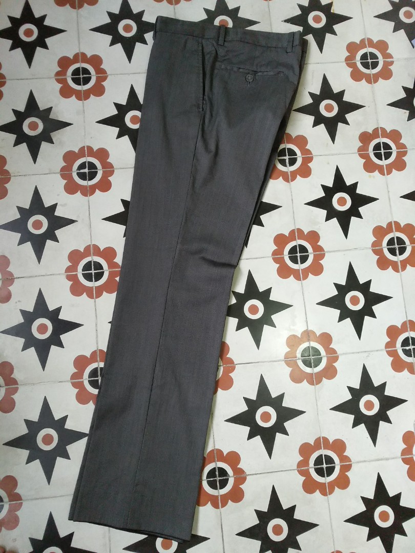 Tangs Library Grey Pants with herringbone pattern, Men's Fashion
