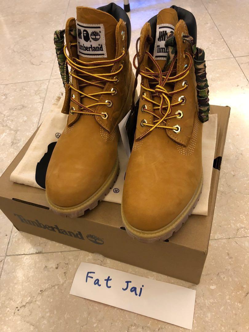 bape x timberland x undefeated