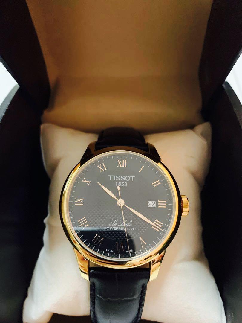 TISSOT LE LOCLE POWERMATIC 80 - Rose Gold Leather, Luxury, Watches on Carousell