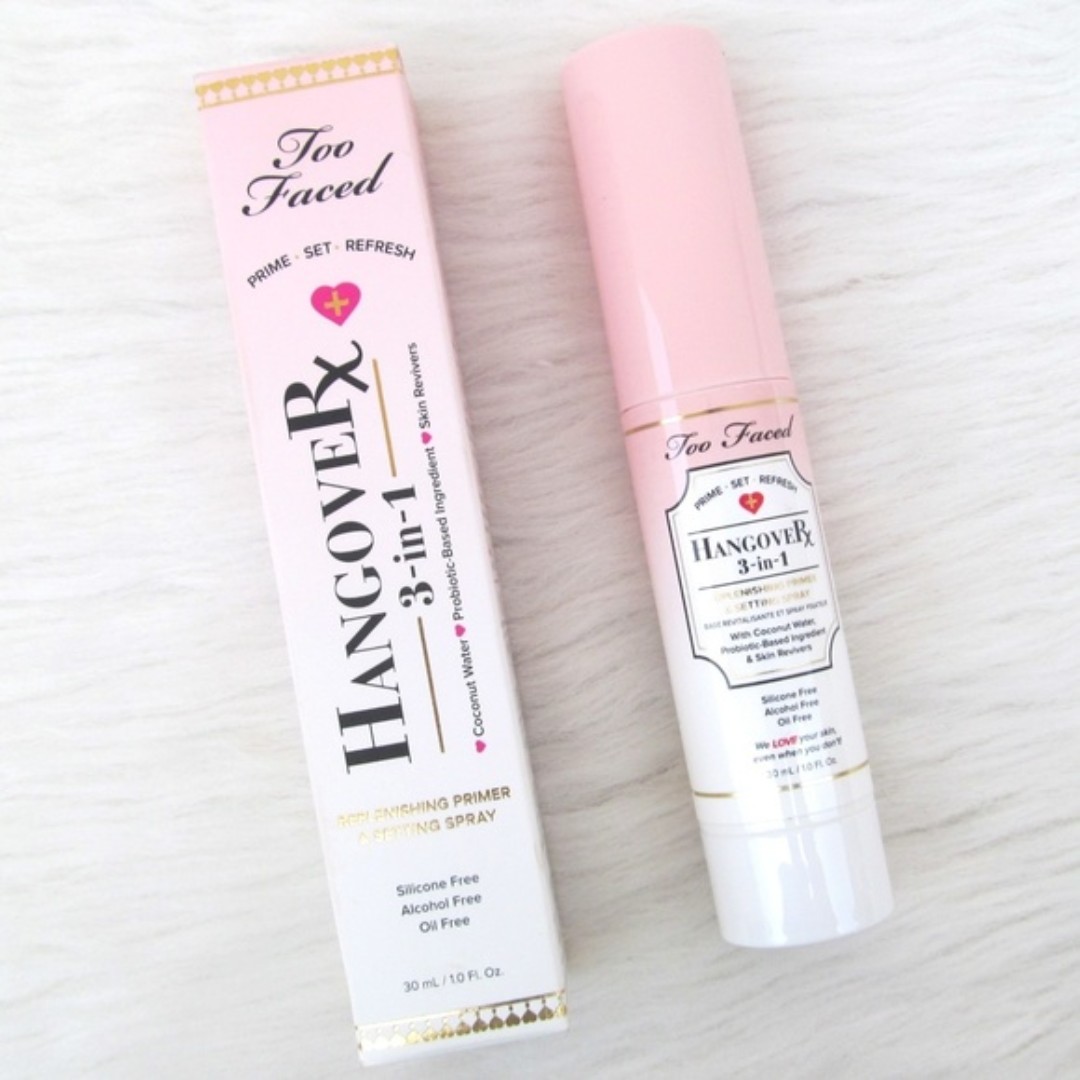 Too Faced Hangover 3 In 1 Primer Setting Spray Beauty Personal Care Face Makeup On Carousell