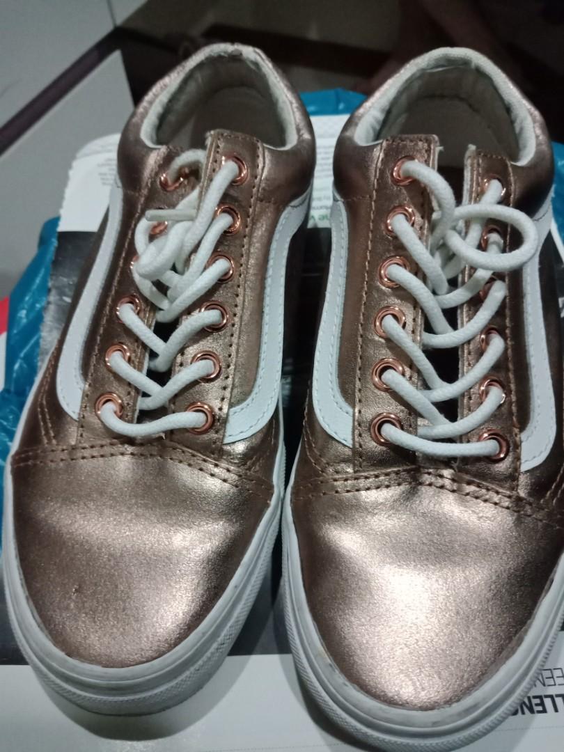 Grey rose gold vans sale