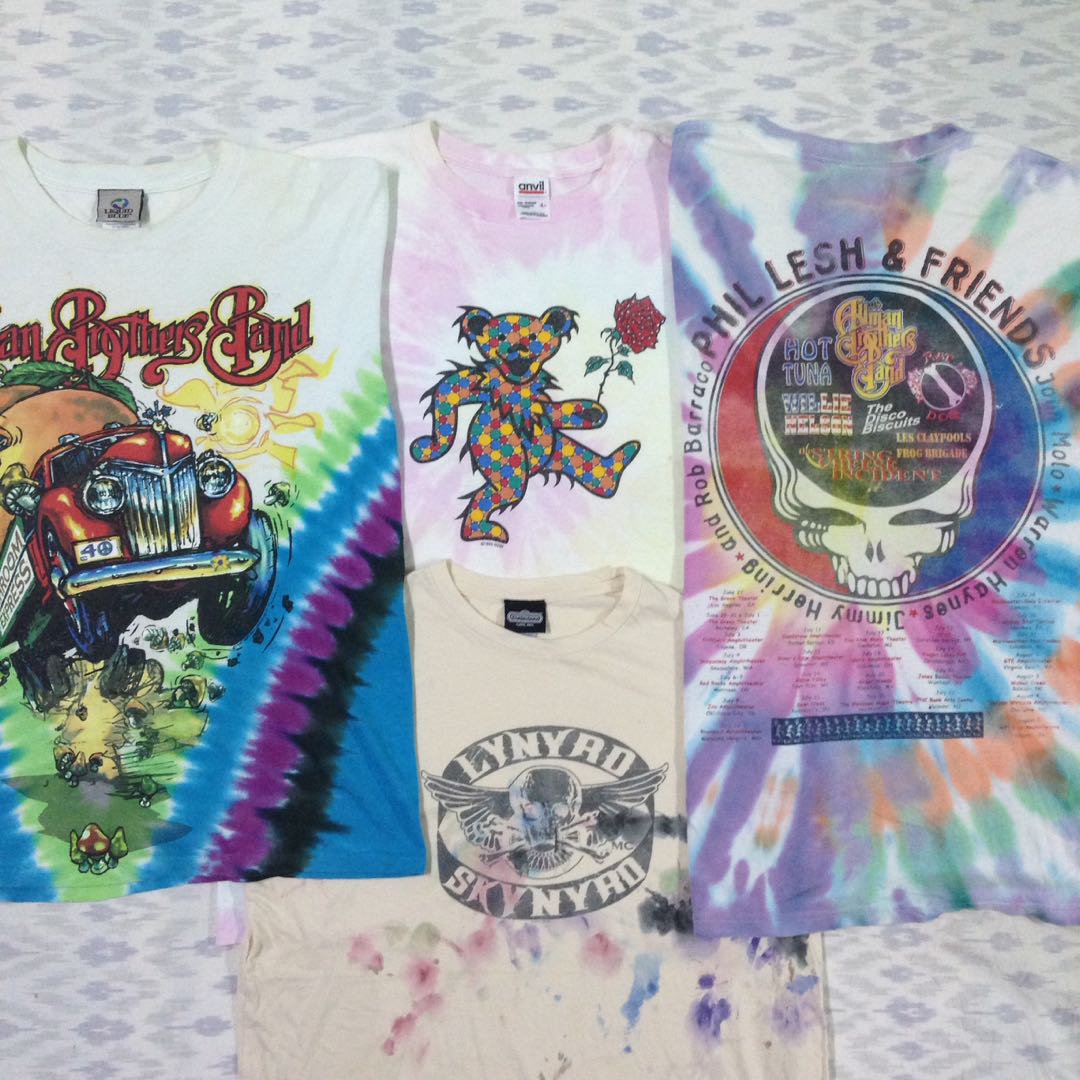 tie dye band t shirts