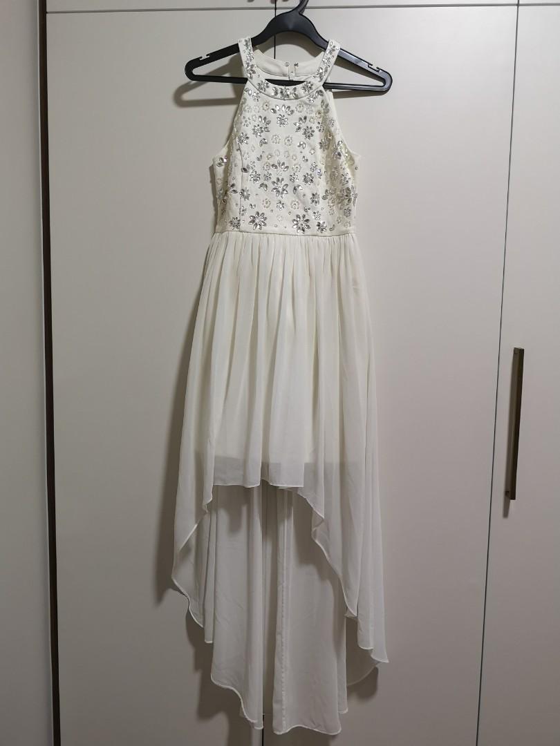 White Dress With Embellishments Women S Fashion Clothes Dresses