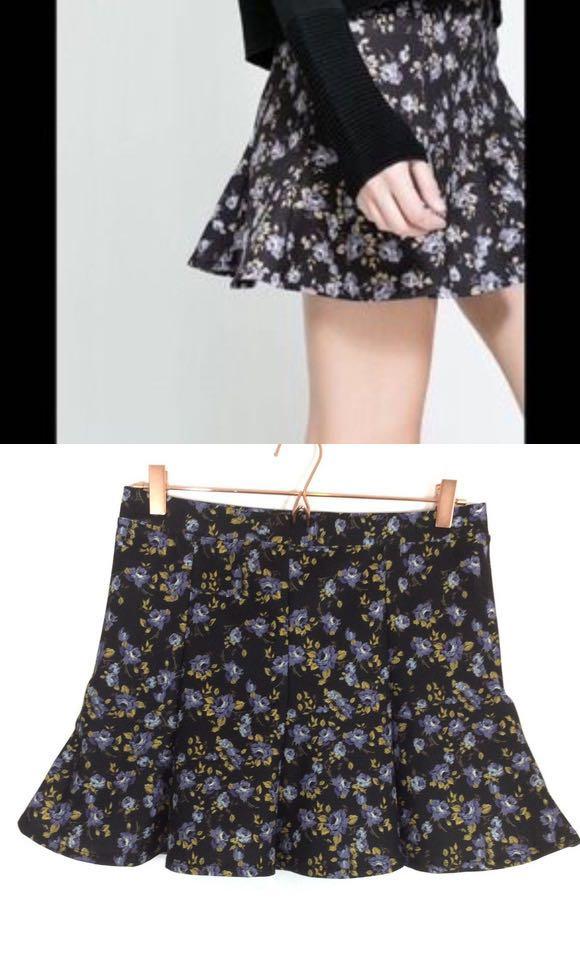 Zara floral mini skirt, Women's Fashion 