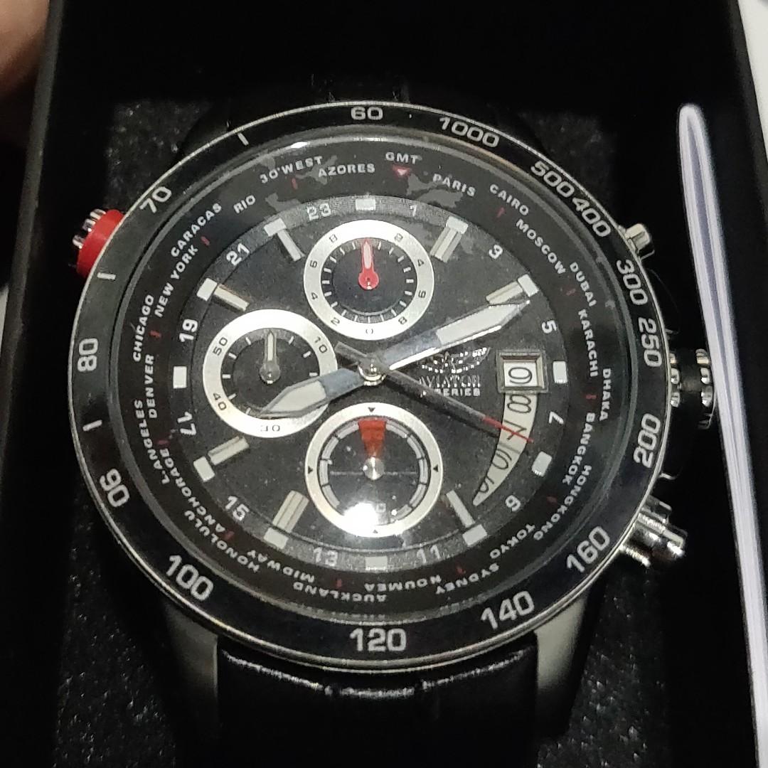 Aviator f series world time tachymetre chronograph watch price deals