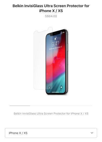 Belkin Invisiglass Ultra Screen Protector Xs X Mobile Phones