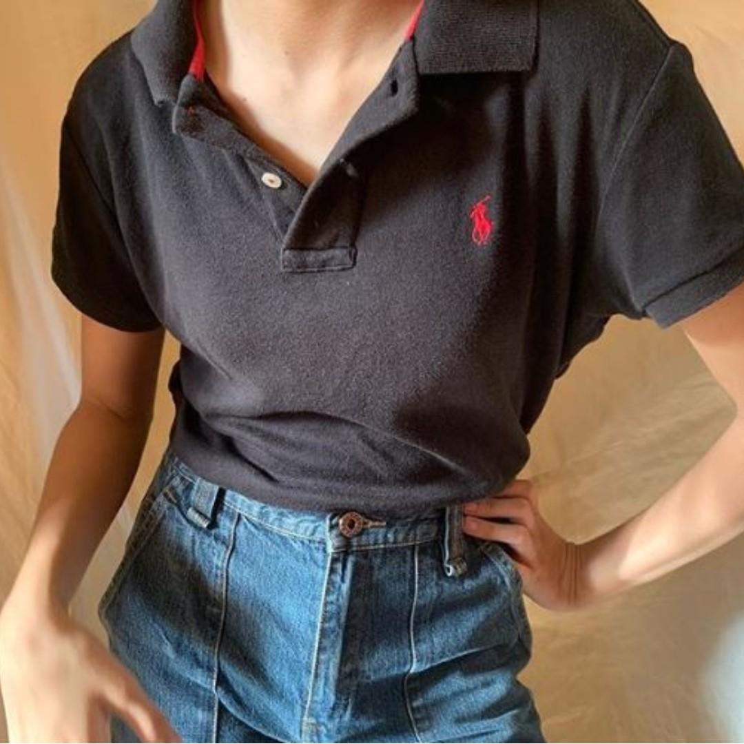 Black Ralph Lauren polo (Category: Others Tops) located in Leyte. Submitted by sweet.repeatt (Listing ID 205168297, Image 1). Description: #1212declutter.
