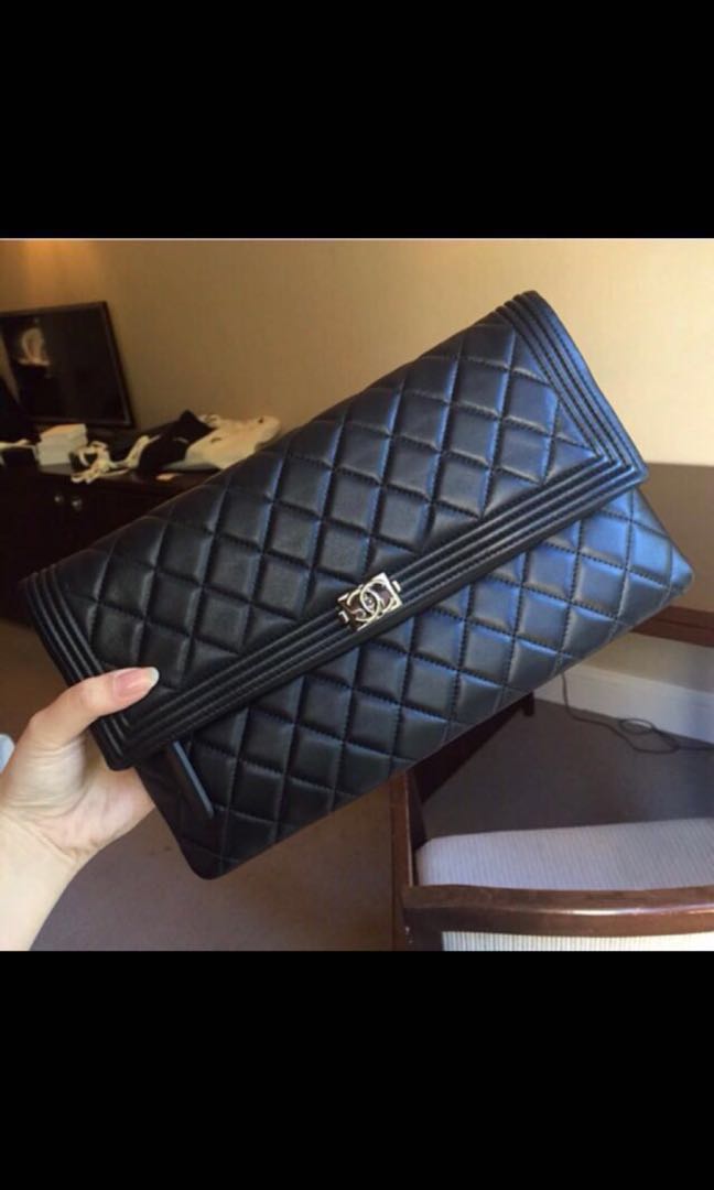 chanel fold over clutch