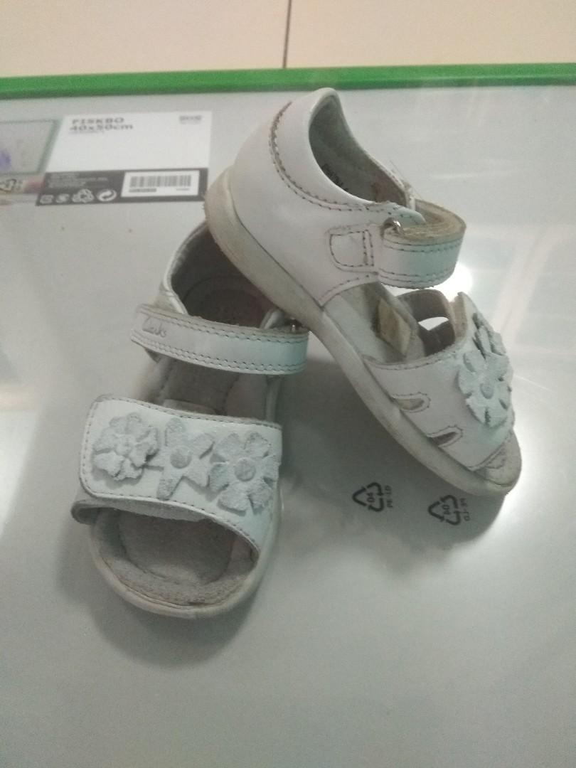 clarks white baby shoes