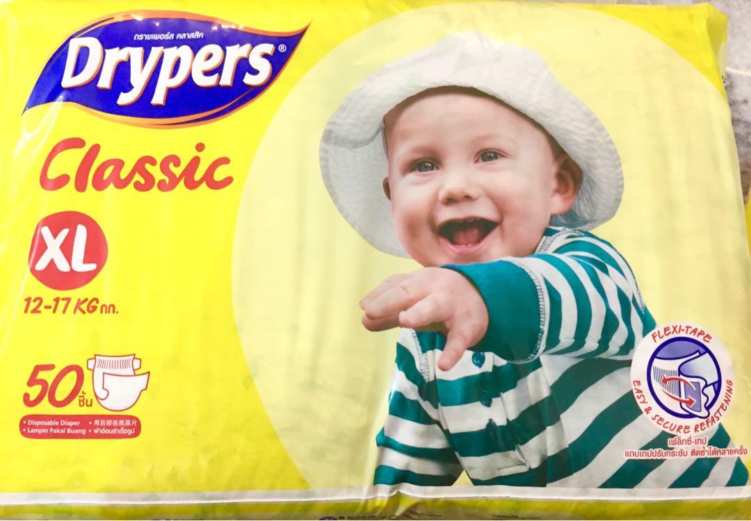 Drypers Classic XL 50s, Babies & Kids, Bathing & Changing, Diapers ...