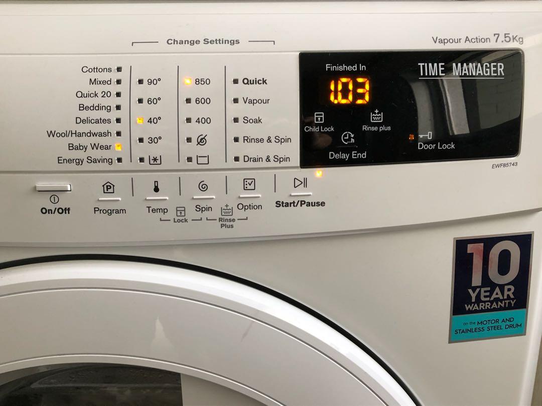 Electrolux Washing Machine (Model EWF85743) in excellent condition, TV