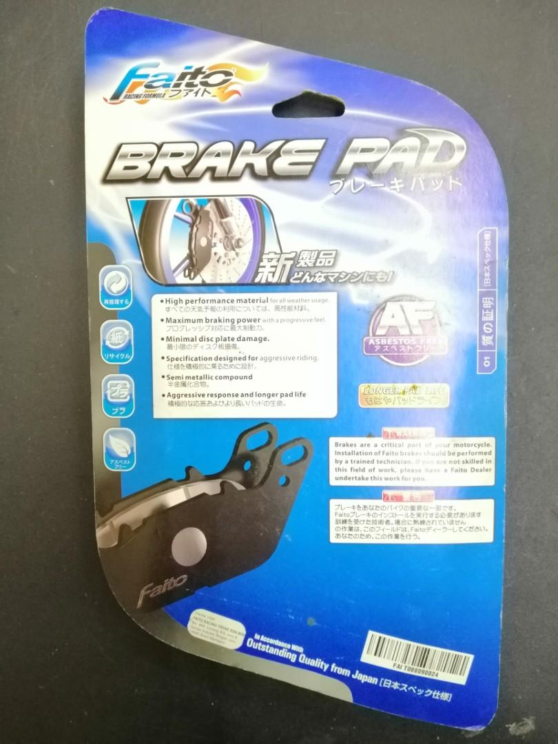 Disc Brake Rxz Faito Disc Brake Pad RXZ, Auto Accessories on Carousell