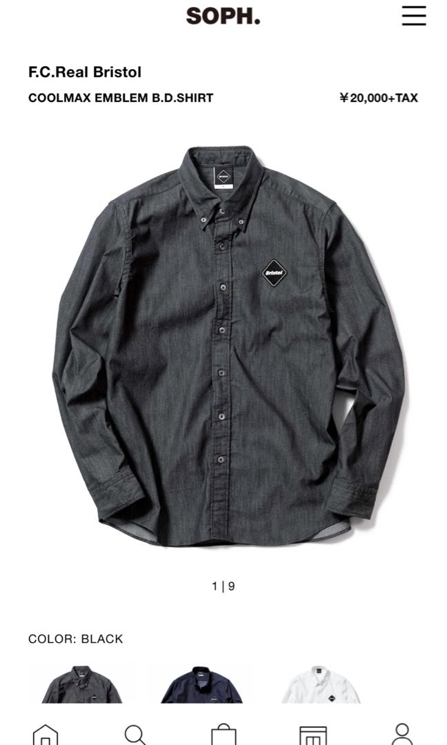 F.C.Real Bristol Cool Max Emblem B.D Shirt, 男裝, 外套及戶外衣服 