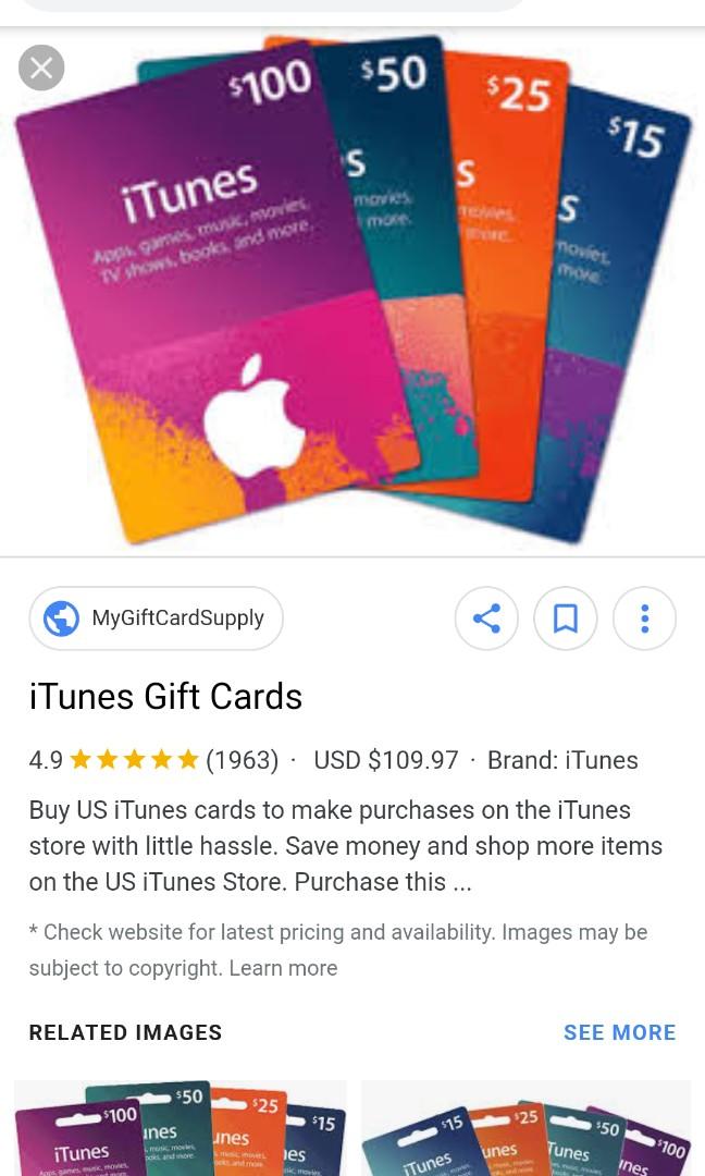 Google Play Store Card And Apple Itune Card Everything Else On Carousell