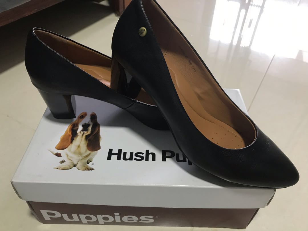hush puppies black heels