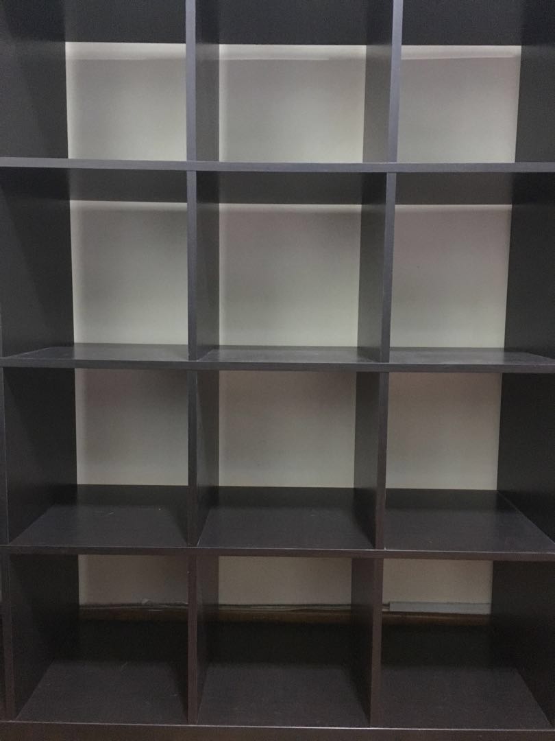 ikea kallax black bookcase furniture home living furniture shelves cabinets racks on carousell