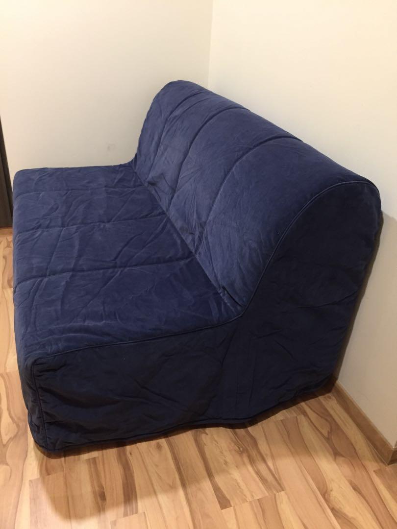 Ikea Lycksele sofa bed (blue cover included), Furniture & Home Living, Furniture, Sofas on Carousell