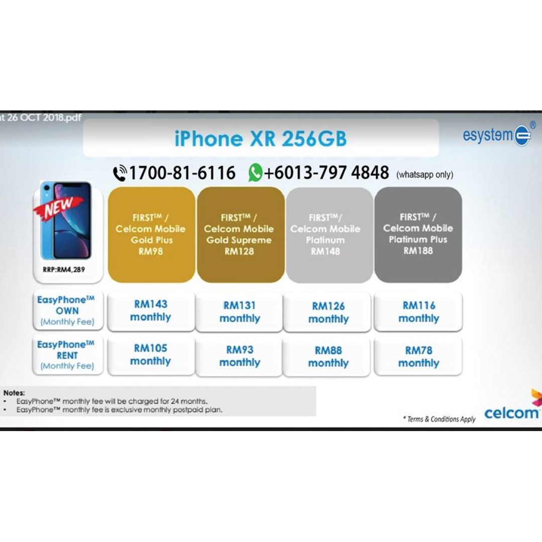 Iphone Xr 256gb Celcom Mobile Phones Tablets Iphone Iphone X Series On Carousell