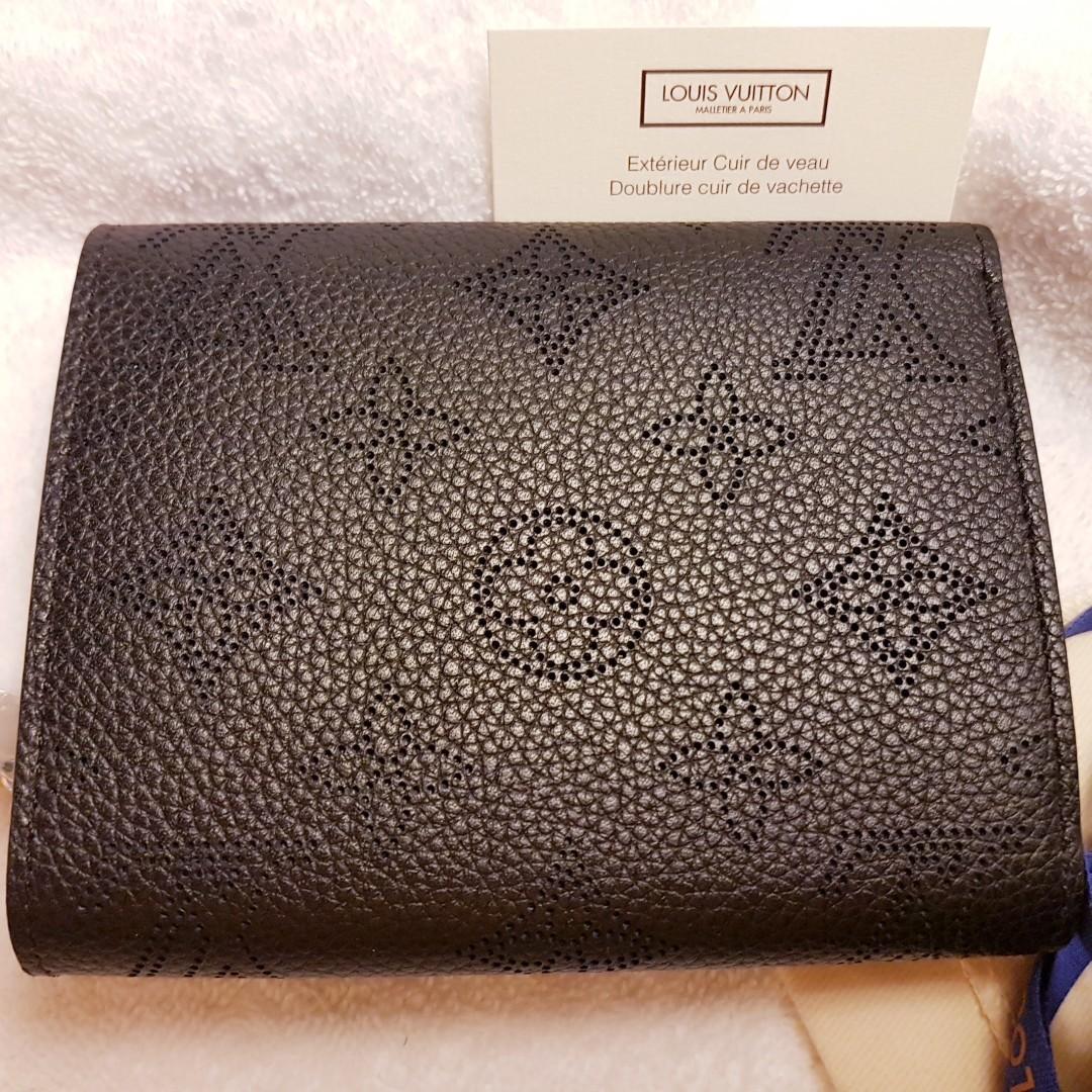 Louis Vuitton Iris Compact Wallet in Mahina Noir with Silver Tone Hardware  - SOLD