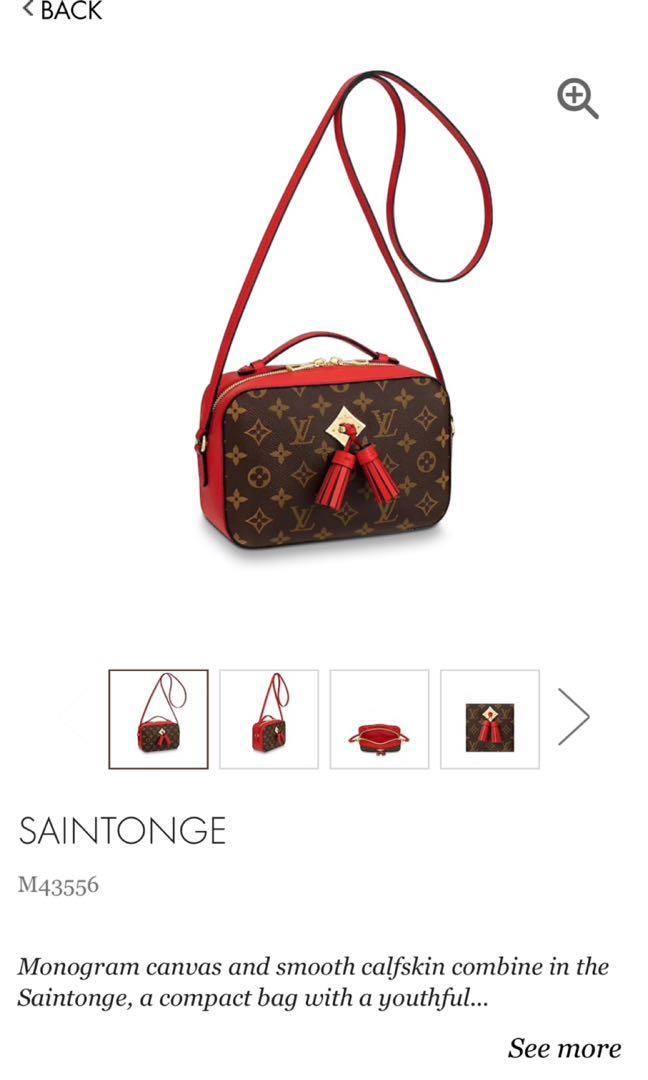 Louis Vuitton M43556 Monogram Canvas Saintonge Coquelicot Red Crossbody Bag  (AH2179)