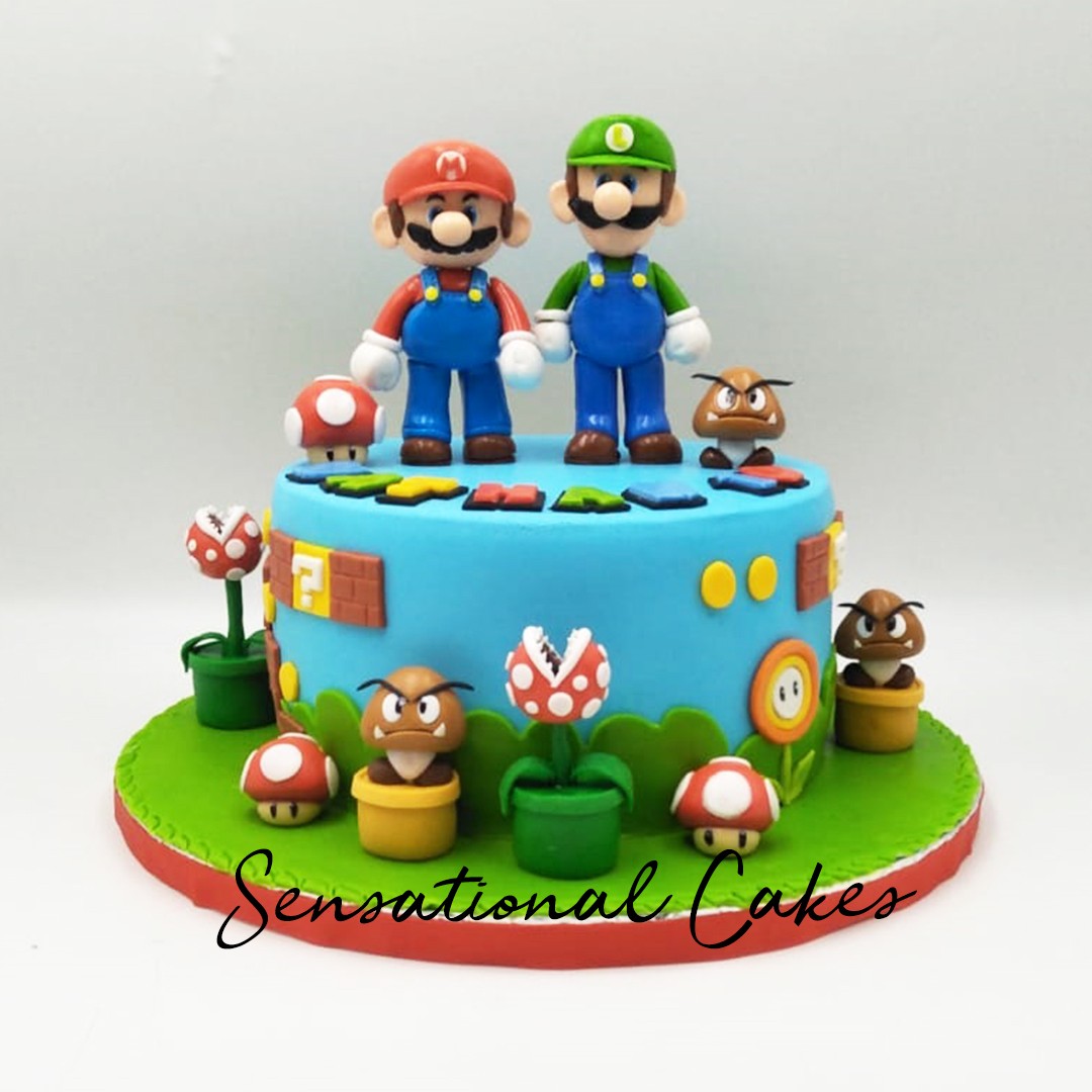 Mario Brothers Game Boy Children 3d Custom Birthday Cake