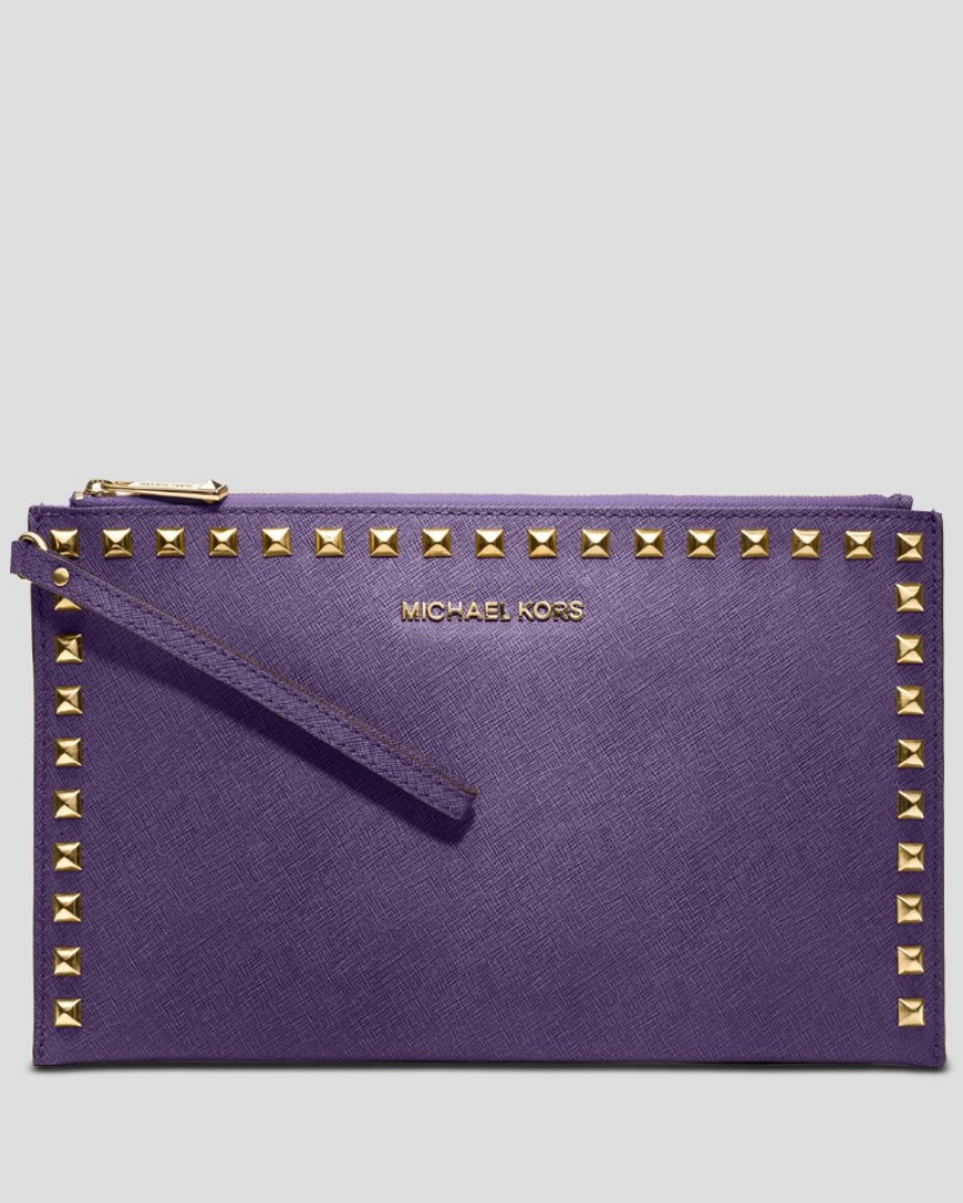 michael kors purple clutch