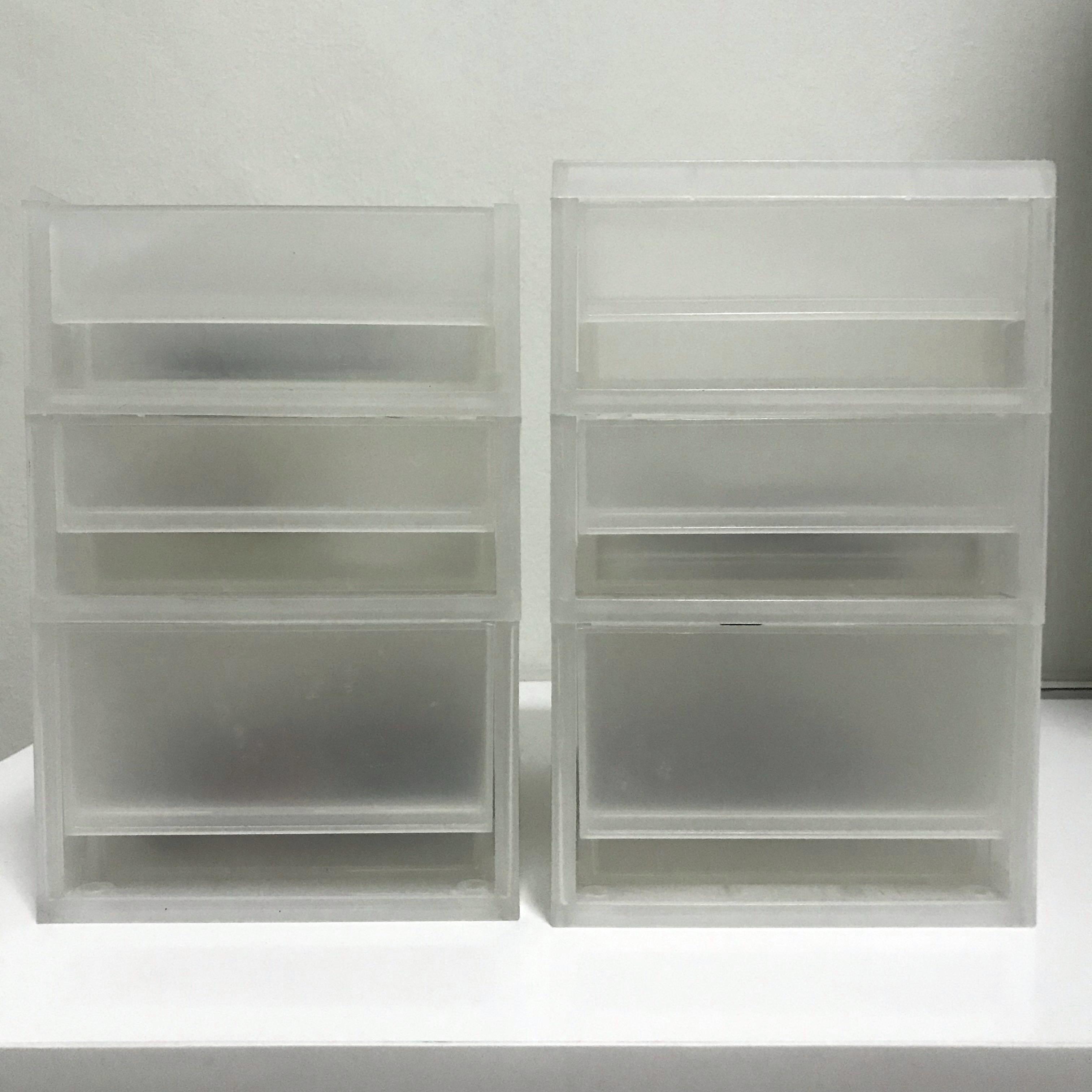 Plastic Storage Drawers (Japan Home White Transparent), Furniture