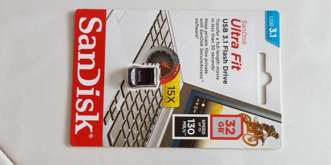 Sandisk Ultra Fit 32gb Usb 3 1 Flash Drive Electronics Computer Parts Accessories On Carousell