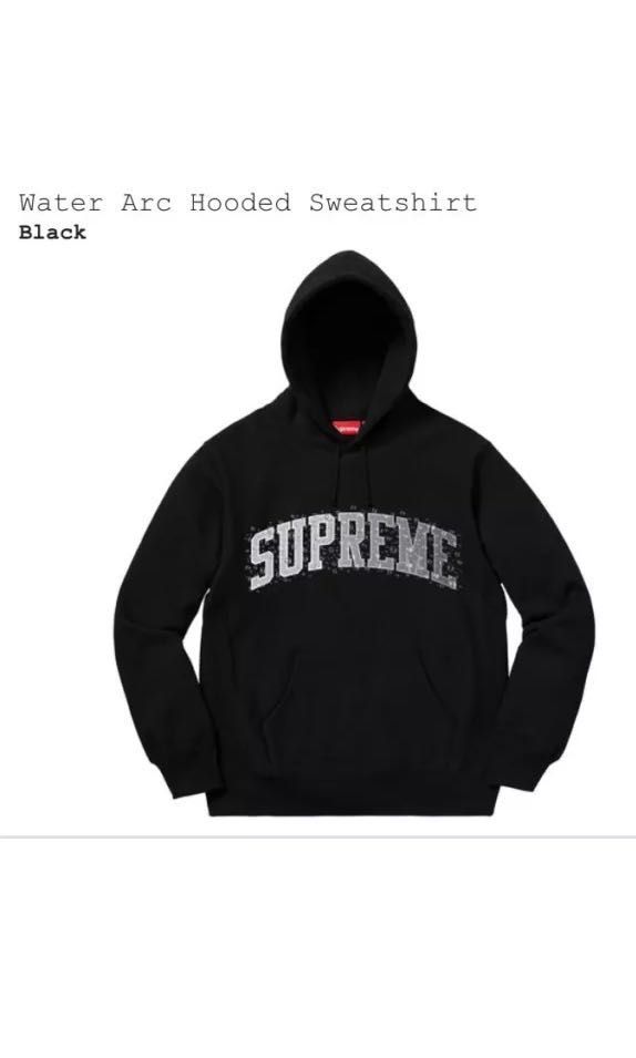 supreme water arc hoodie black