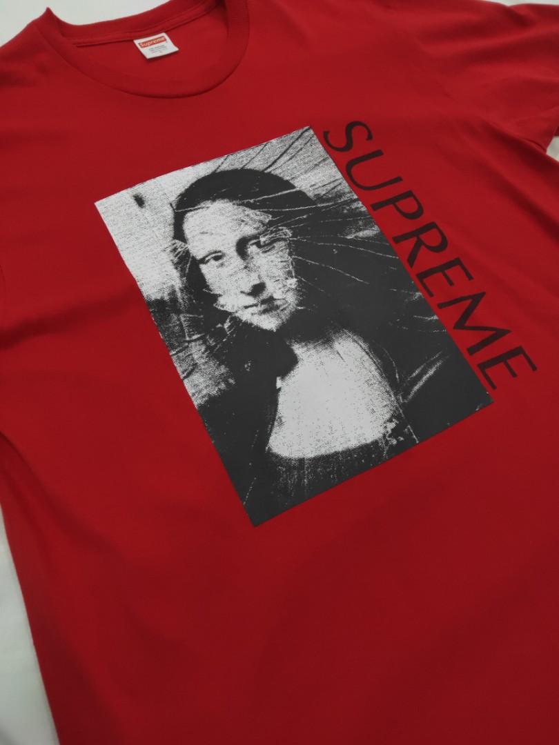 Supreme Mona Lisa Tee Red Men s Fashion Tops Sets Tshirts