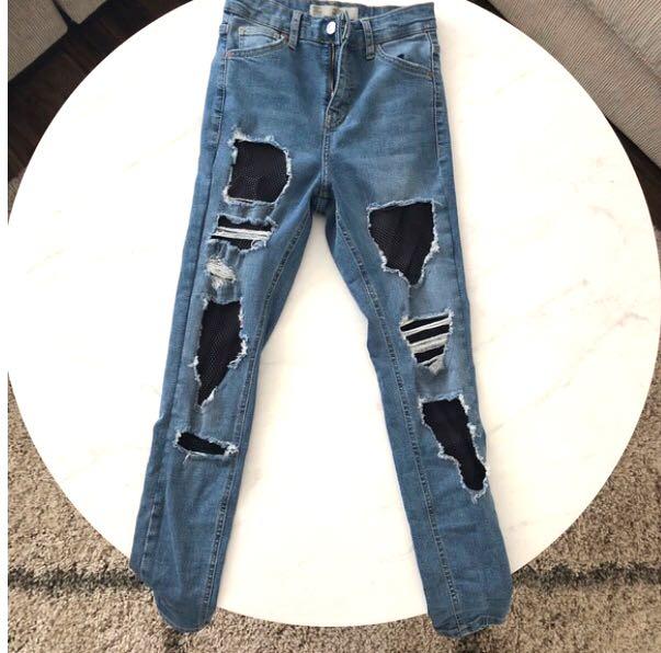 topshop fishnet jeans
