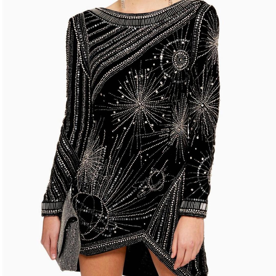 Odyssey embellished velvet dress best sale