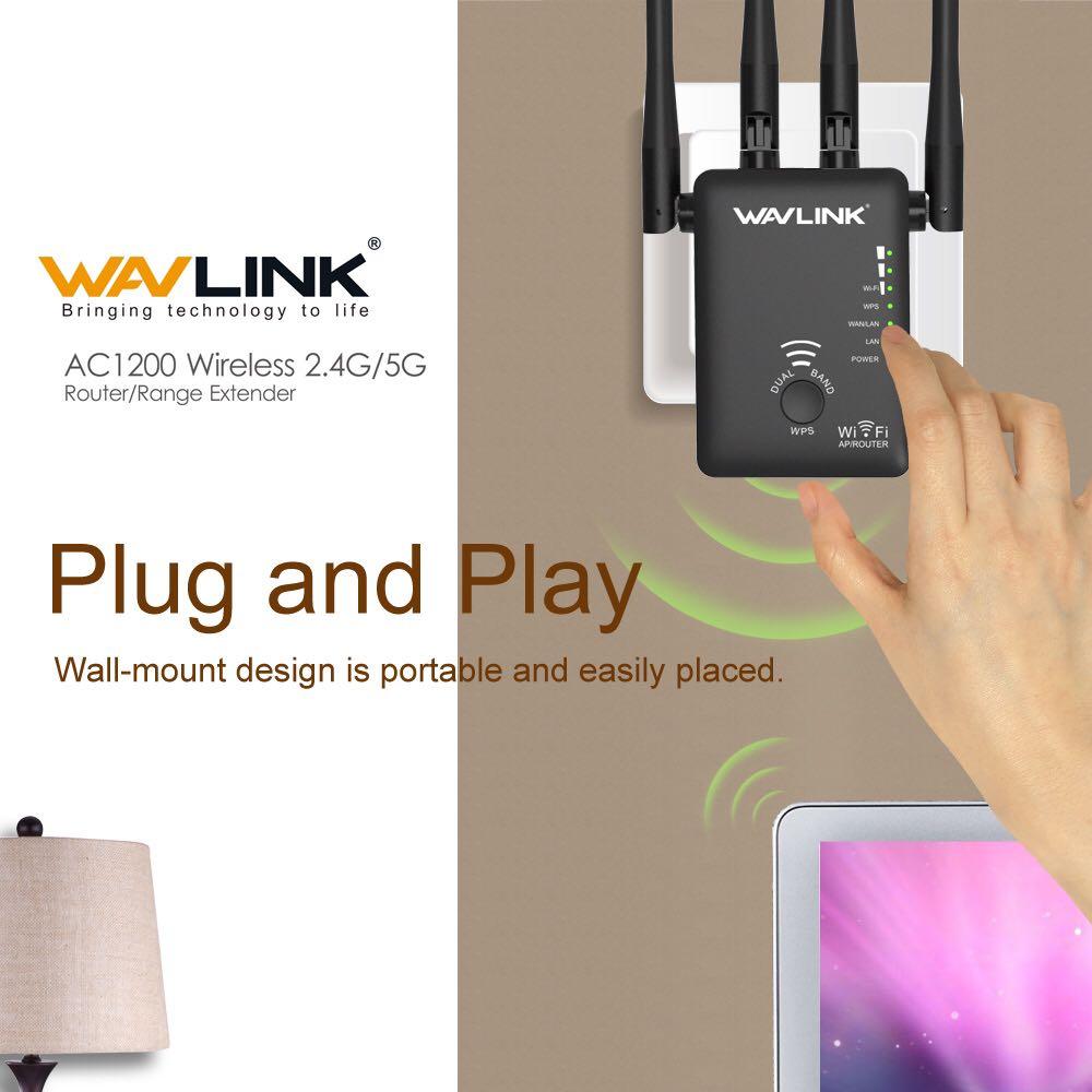 Wavlink Wifi Extender Wifi Repeater Ac1200 Dual Band Strong Signal Electronics Computer Parts Accessories On Carousell