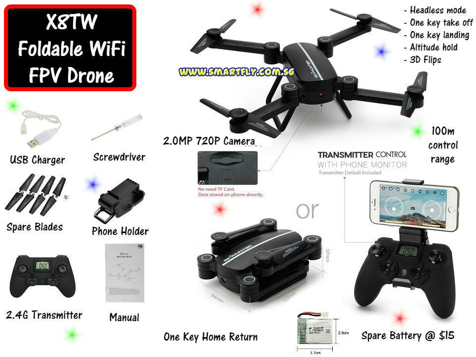 X8TW SkyHunter WiFi Camera Foldable Drone Photography Drones on Carousell