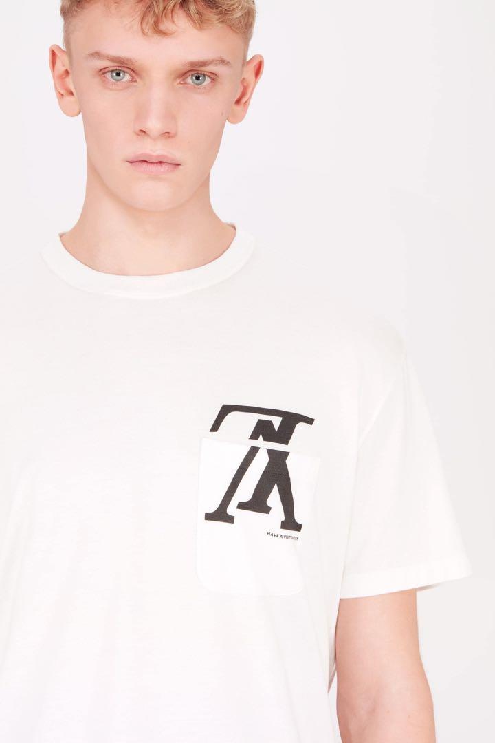 Louis Vuitton White Upside Down Logo Pocket T-Shirt – Savonches