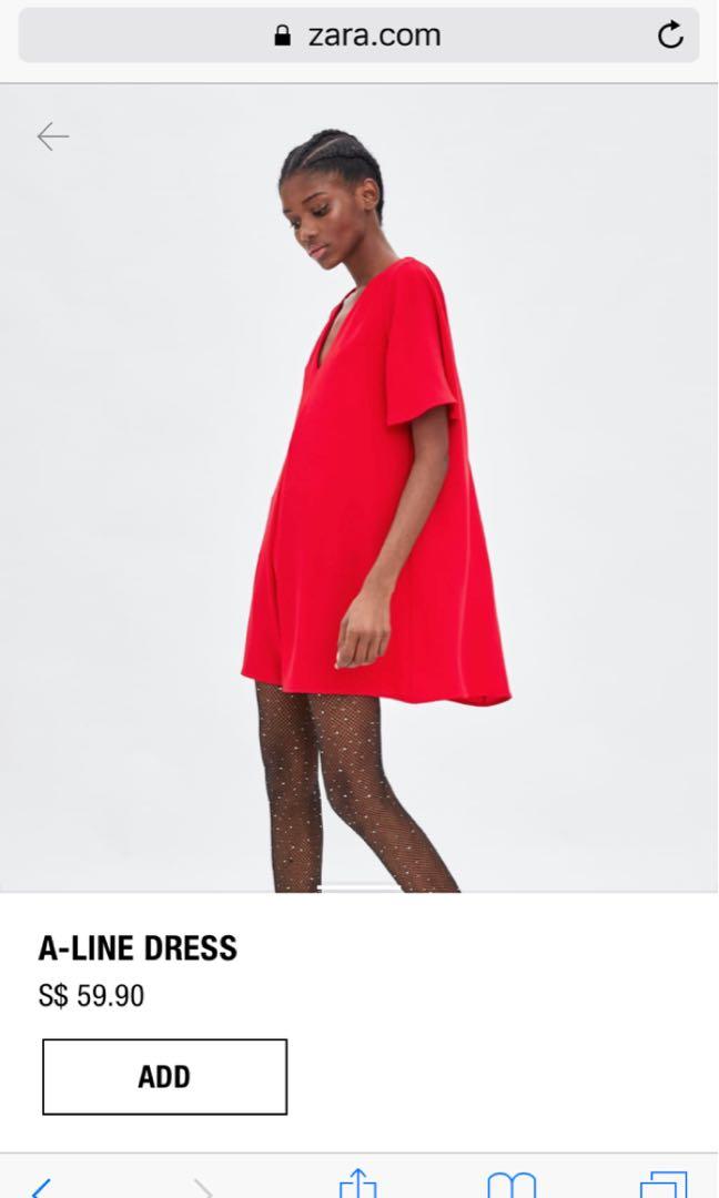 ZARA A Line Red Dress Women s Fashion Dresses Sets Dresses on Carousell
