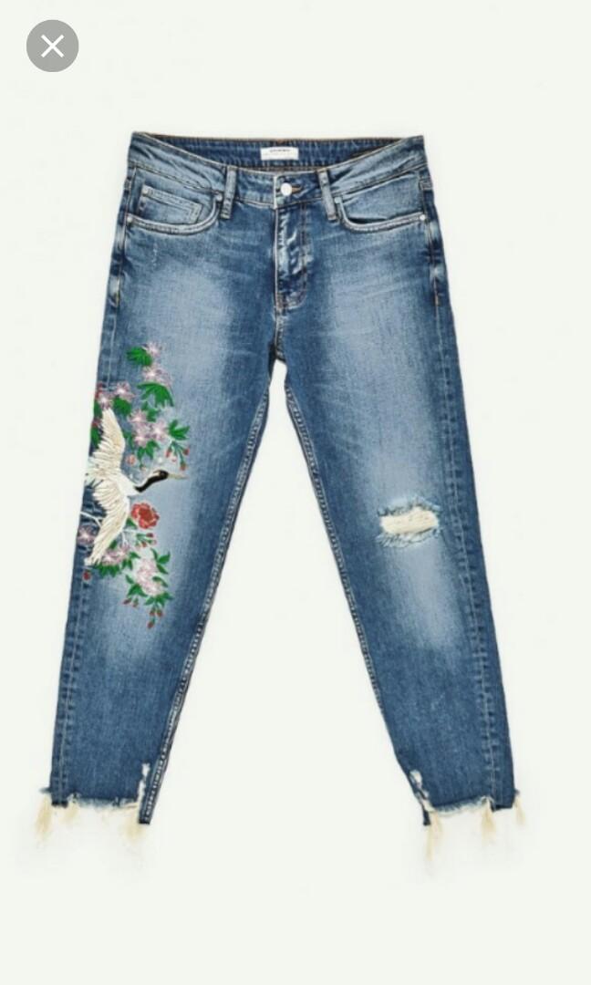 embroidered jeans women