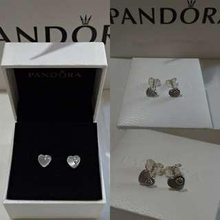 PANDORA Vintage Heart Fan Earrings