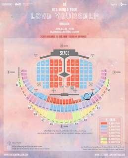 BTS Love Yourself In Bangkok Day1 E1C ticket