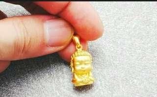 Buddha gold platted pendant without chain
